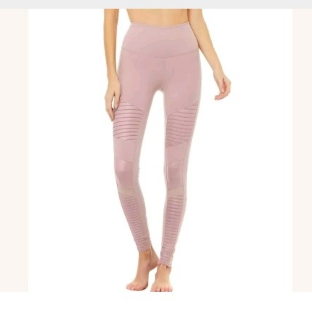 Alo Lg Moto Leggings Athletic Pants Lifting Fit Du - Picture 1 of 7
